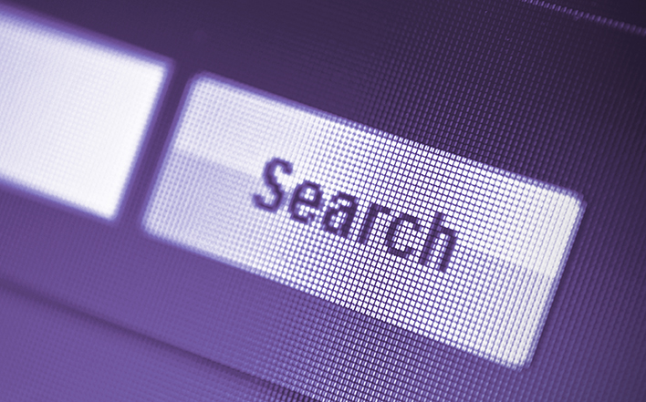 search button on purple computer screen